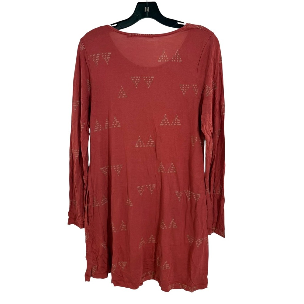 Gudrun Sjödén Tunic Top Small Orange Modal Long Sleeves Casual Comfy Pockets - Picture 2 of 4